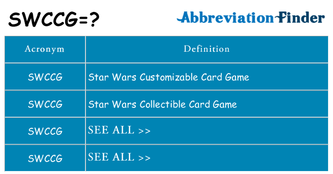 What does swccg stand for