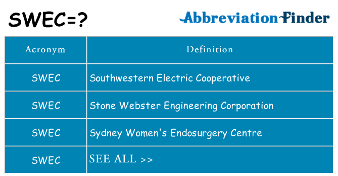 What does swec stand for