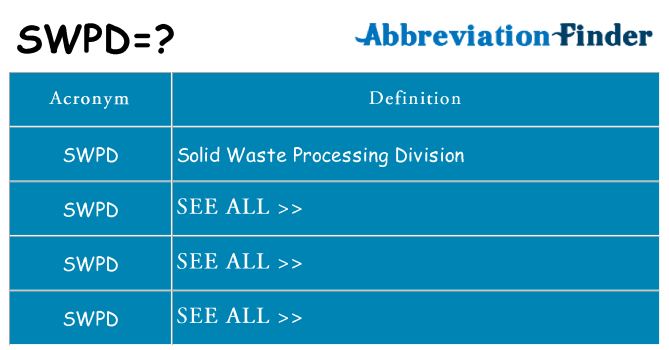 What does swpd stand for