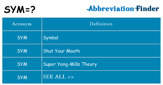 What does sym stand for