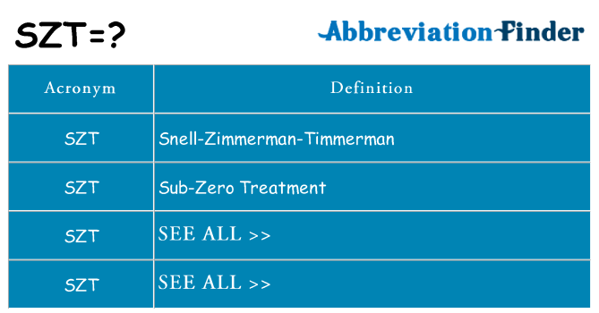 What does szt stand for