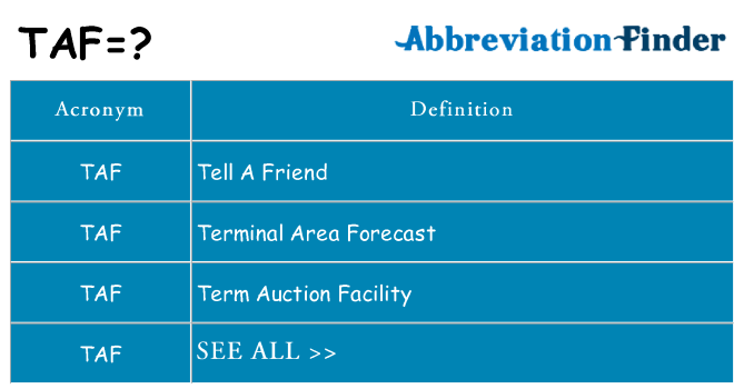 What does taf stand for