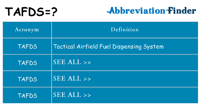 What does tafds stand for