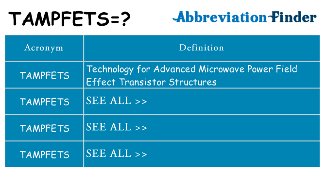 What does tampfets stand for