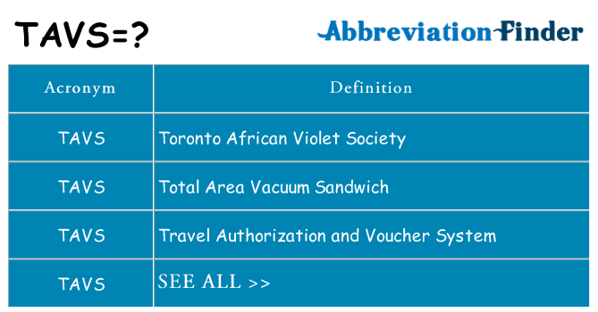 What does tavs stand for