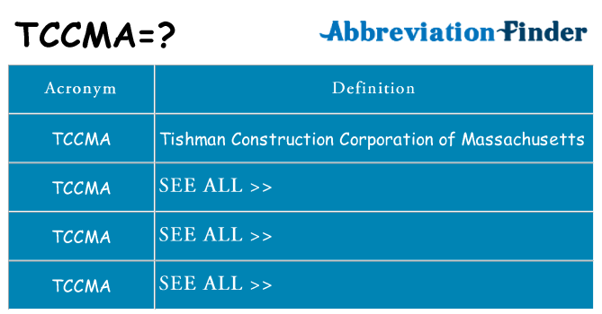 What does tccma stand for