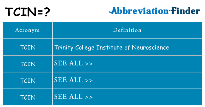 What does tcin stand for