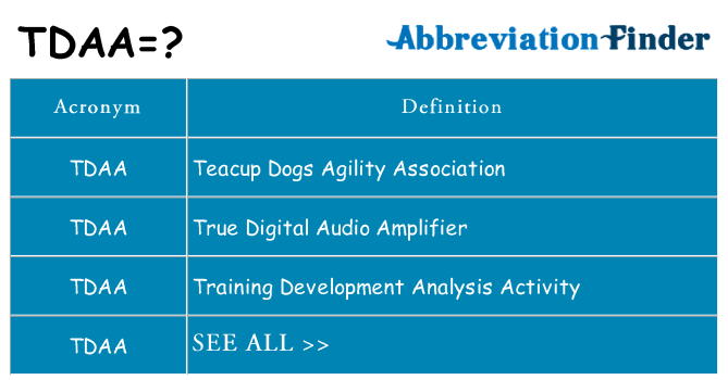 What does tdaa stand for