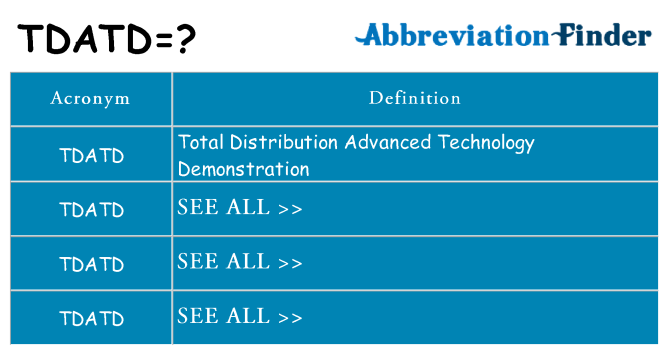 What does tdatd stand for
