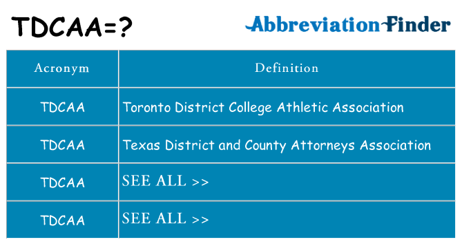 What does tdcaa stand for