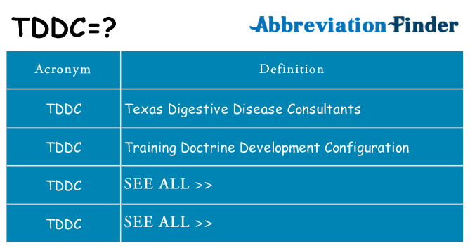 What does tddc stand for