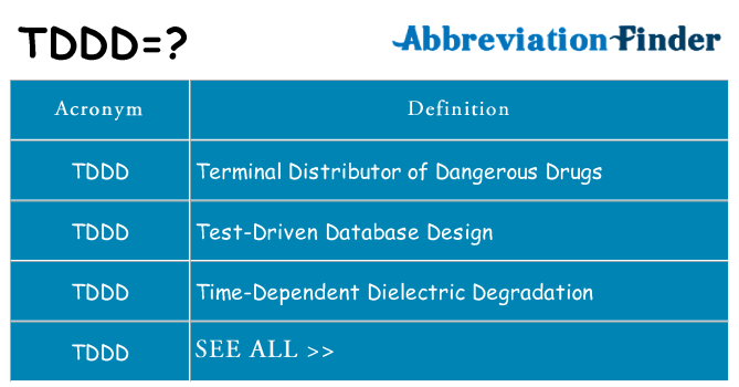 What does tddd stand for