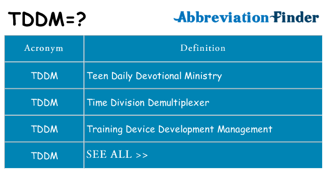 What does tddm stand for