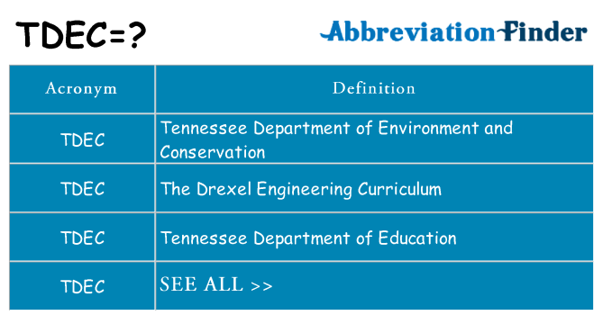 What does tdec stand for
