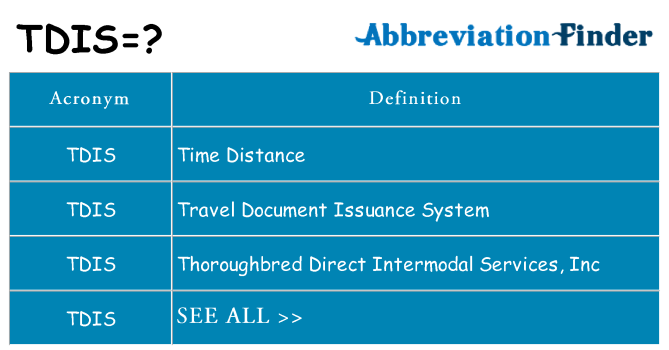 What does tdis stand for