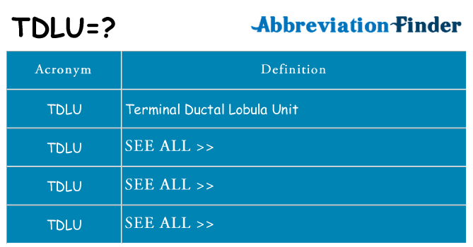 What does tdlu stand for