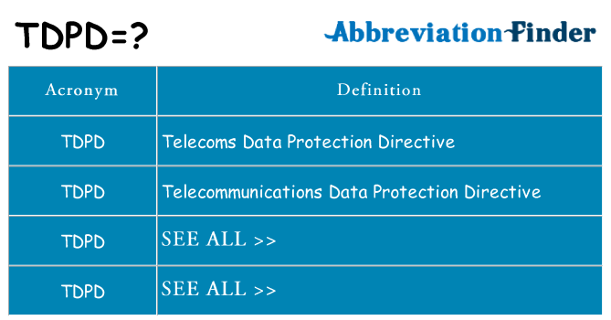 What does tdpd stand for