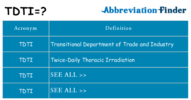 What does tdti stand for