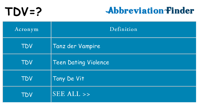What does tdv stand for