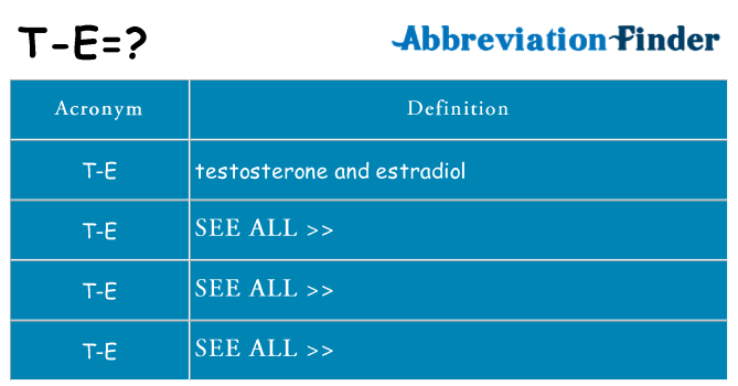 What does t-e stand for