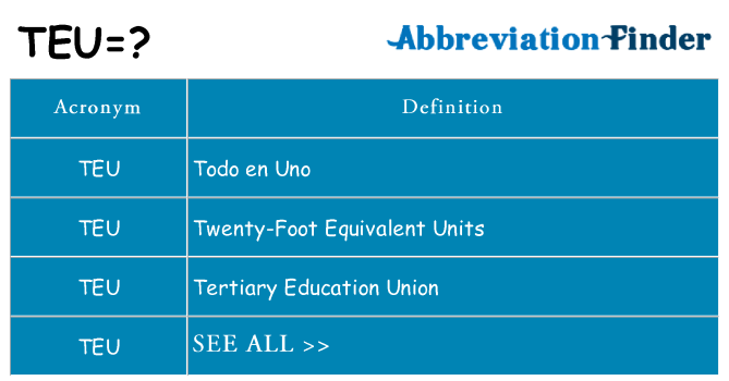 What does teu stand for