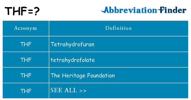 What does thf stand for