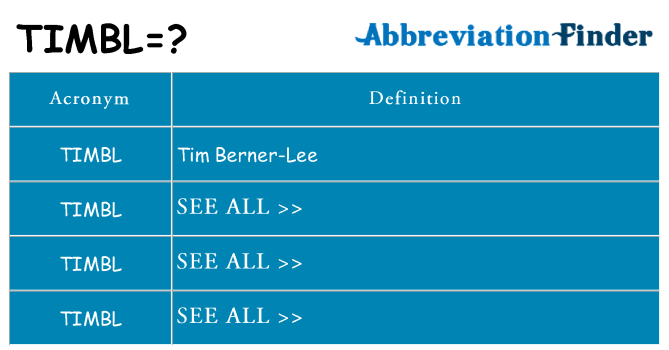 What does timbl stand for