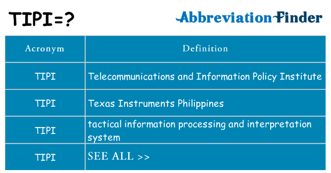What does tipi stand for