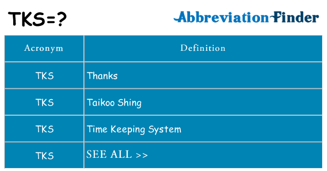 What does TKS mean?