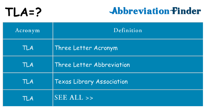 What does tla stand for