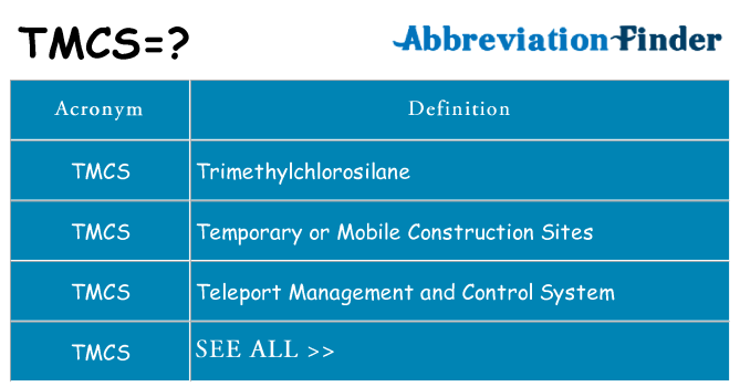 What does tmcs stand for