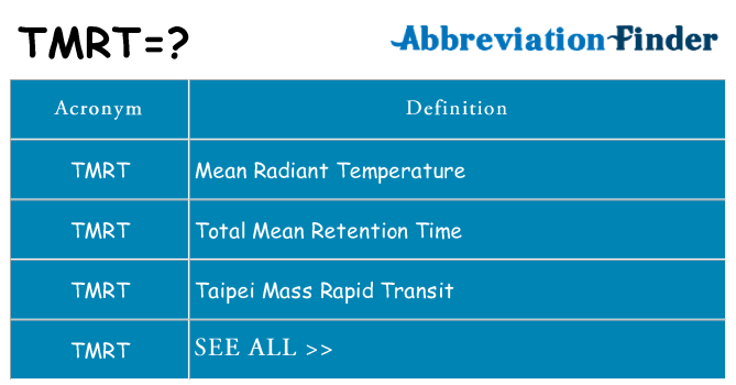 What does tmrt stand for