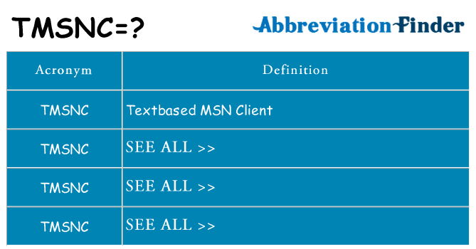What does tmsnc stand for