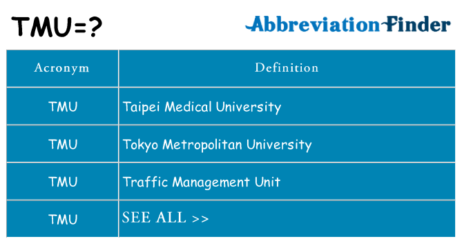 What does tmu stand for