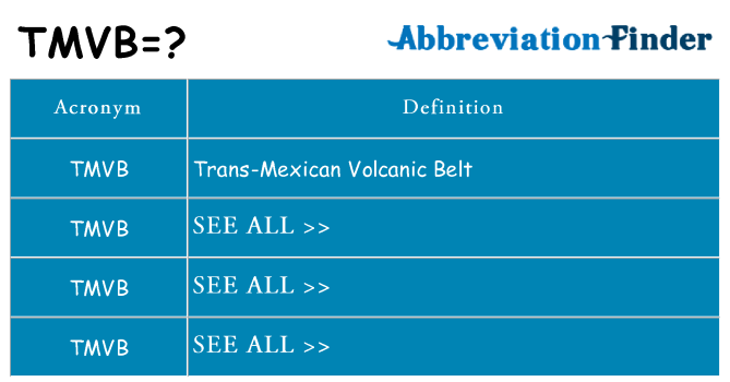 What does tmvb stand for