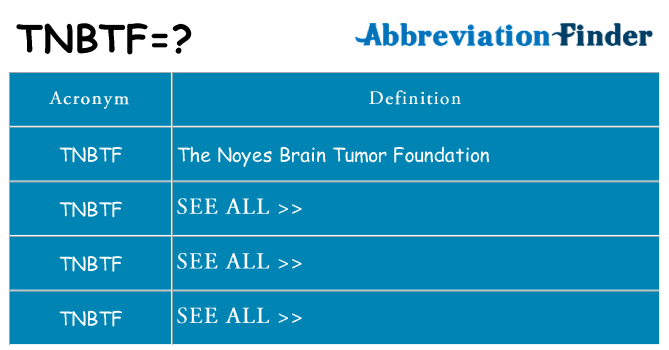 What does tnbtf stand for