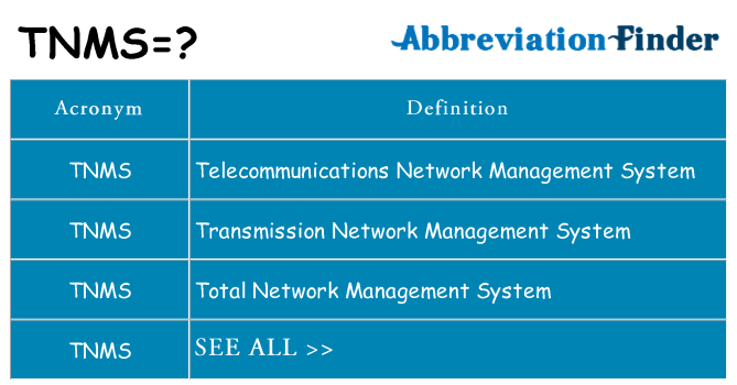 What does tnms stand for