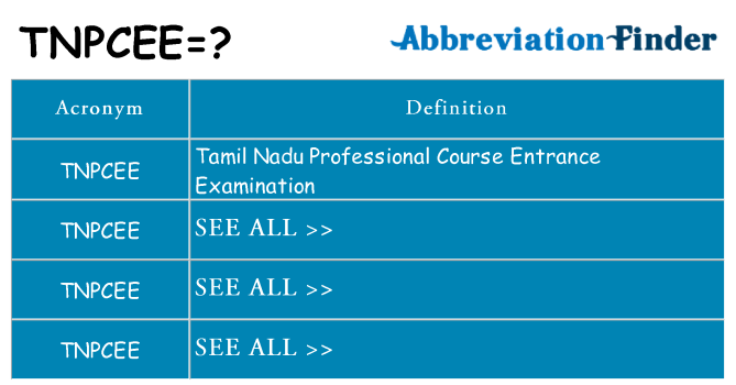 What does tnpcee stand for
