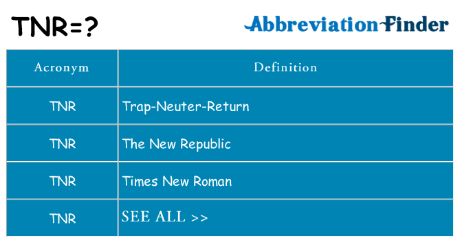 What does tnr stand for