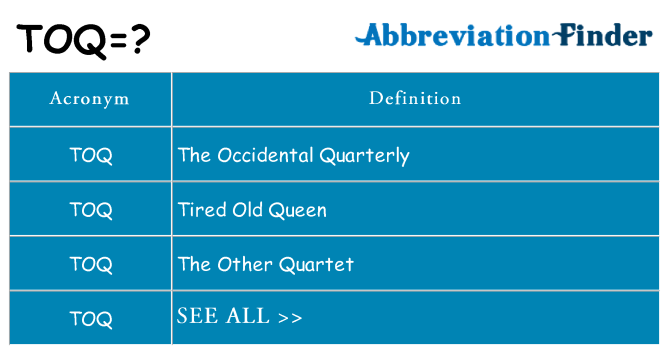 What does toq stand for