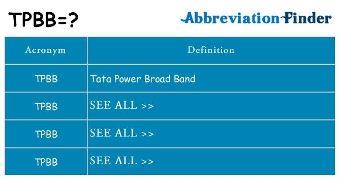 What does tpbb stand for