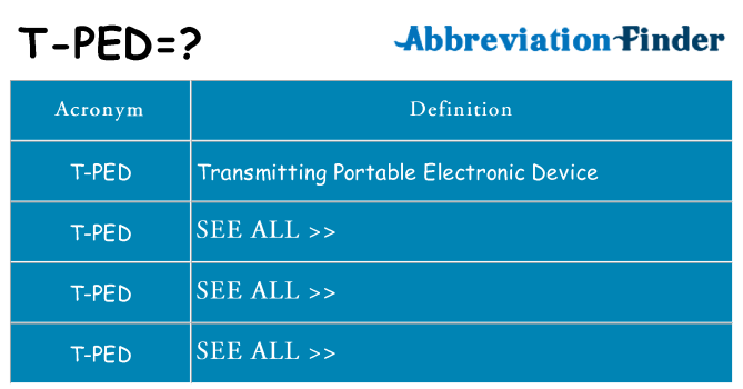 What does t-ped stand for