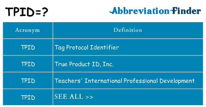 What does tpid stand for