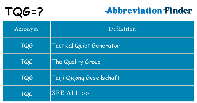 What does tqg stand for
