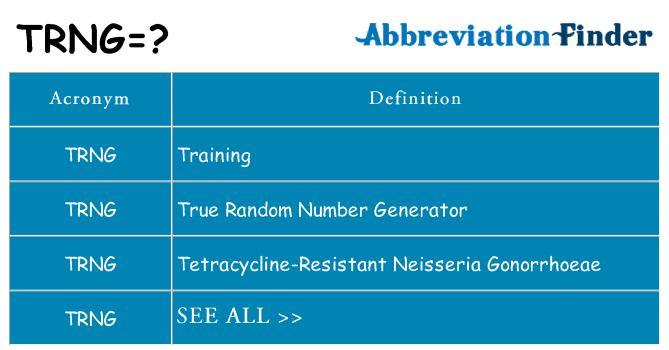What does trng stand for