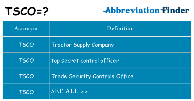 What does tsco stand for