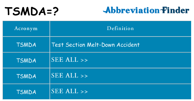 What does tsmda stand for