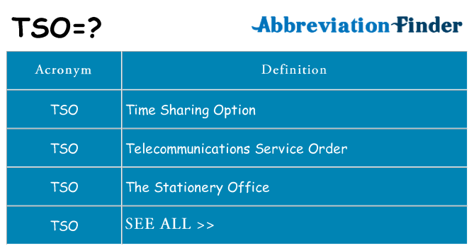 What does tso stand for
