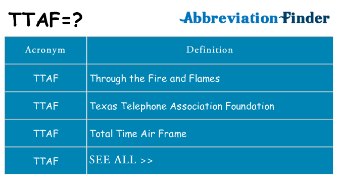 What does ttaf stand for