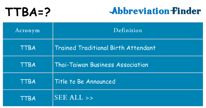 What does ttba stand for